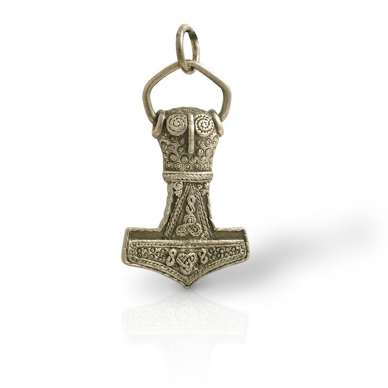 Thors Hammer in massivem Silber antk