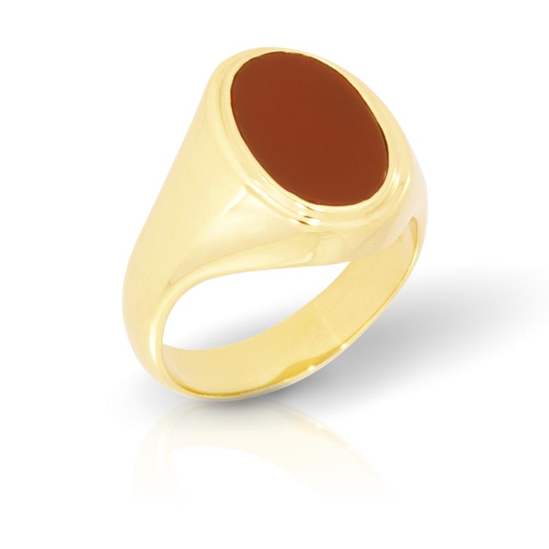 Herrenring in Gold mit Karneol